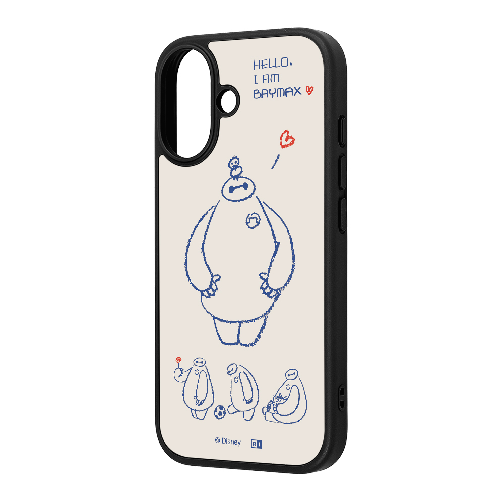 iPhone 17 / ディズニー / maru 衝撃吸収 バンパー ハイブリッドケース / ベイマックス_アイボリー