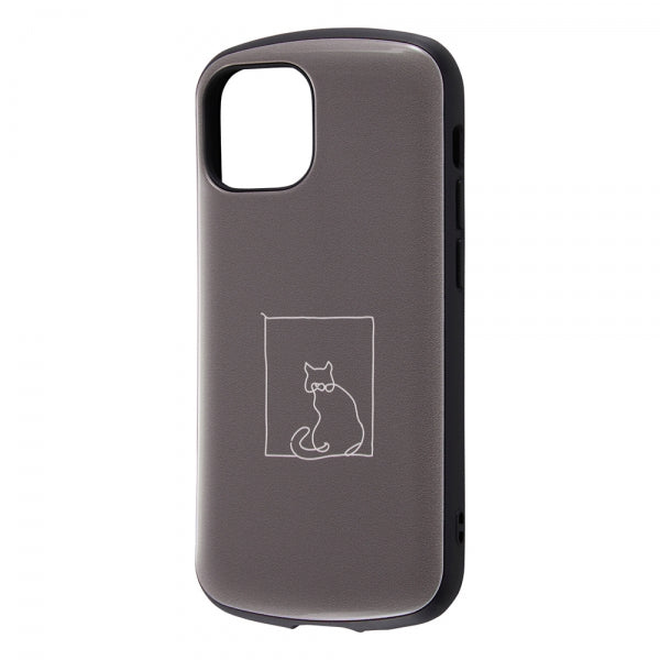 iPhone 13 mini 耐衝撃ケース MiA-collection/ネコ/グレー