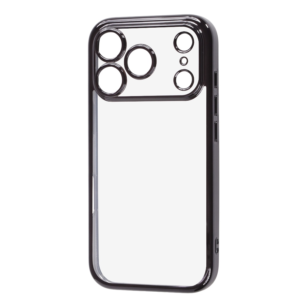 iPhone 18 Pro / 17 Pro /  ソフトケース 精密設計 フレームメッキ / ブラック