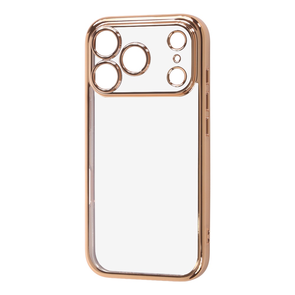 iPhone 18 Pro / 17 Pro / ソフトケース 精密設計 フレームメッキ / ピンクゴールド