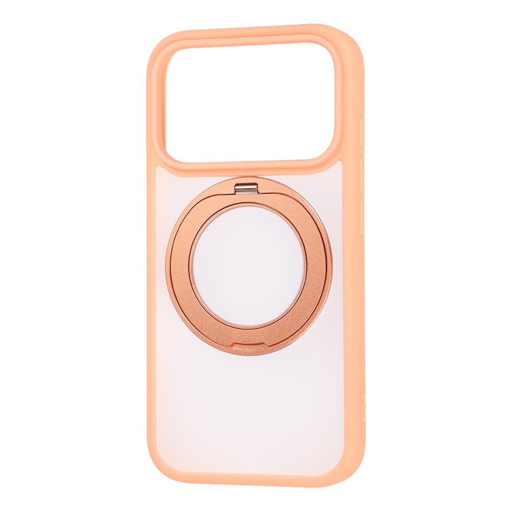 iPhone 18 Pro / 17 Pro / ハイブリッドケース シルキーマット マグネット充電対応 リング付き / オレンジ