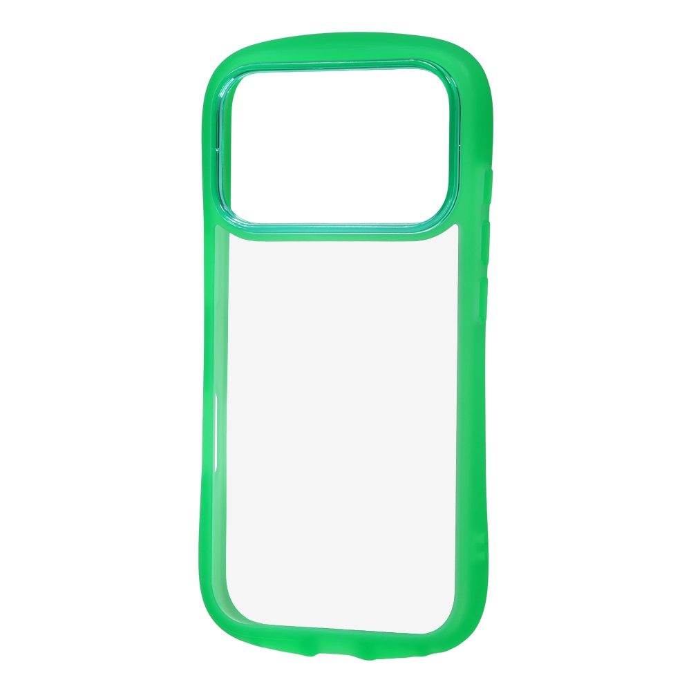 iPhone 18 Pro / 17 Pro / ハイブリッド タフケース Puffull / クリアグリーン