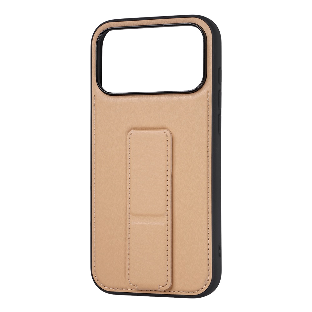 iPhone 18 Pro Max / 17 Pro Max / ハイブリッドケース maru レザリア スタンド / ベージュ