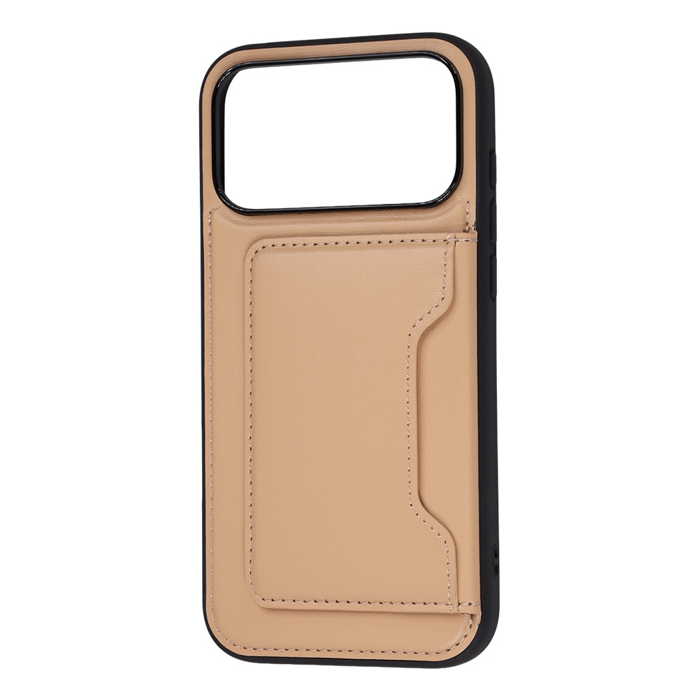 iPhone 18 Pro Max / 17 Pro Max / ハイブリッドケース maru レザリア ポケット / ベージュ