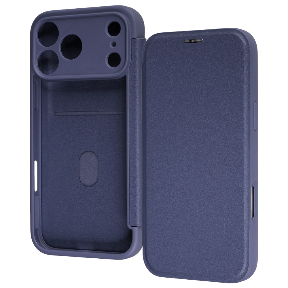 iPhone 18 Pro Max / 17 Pro Max / クリアフリップケース マグネット / ネイビー