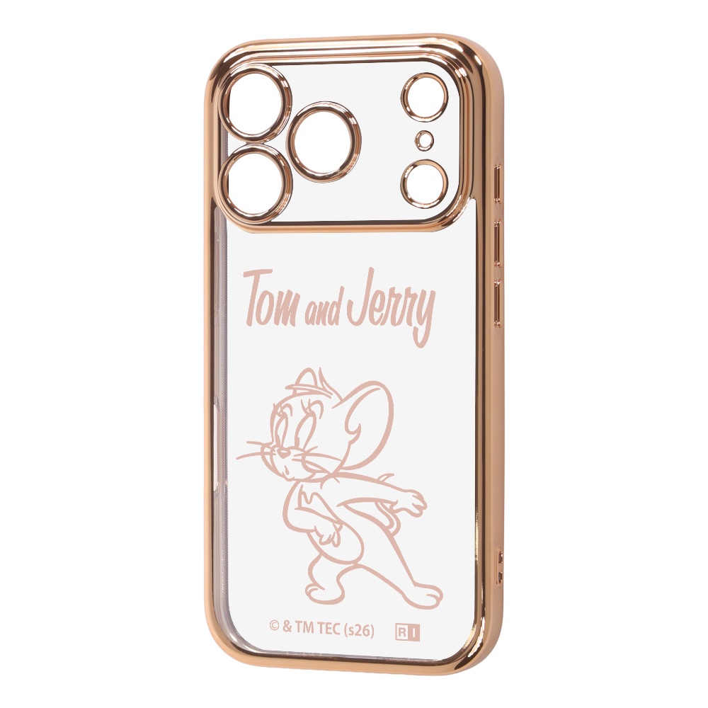 iPhone 18 Pro / 17 Pro / トムとジェリー / ソフトケース 精密設計 フレームメッキ / ジェリー_メタリック