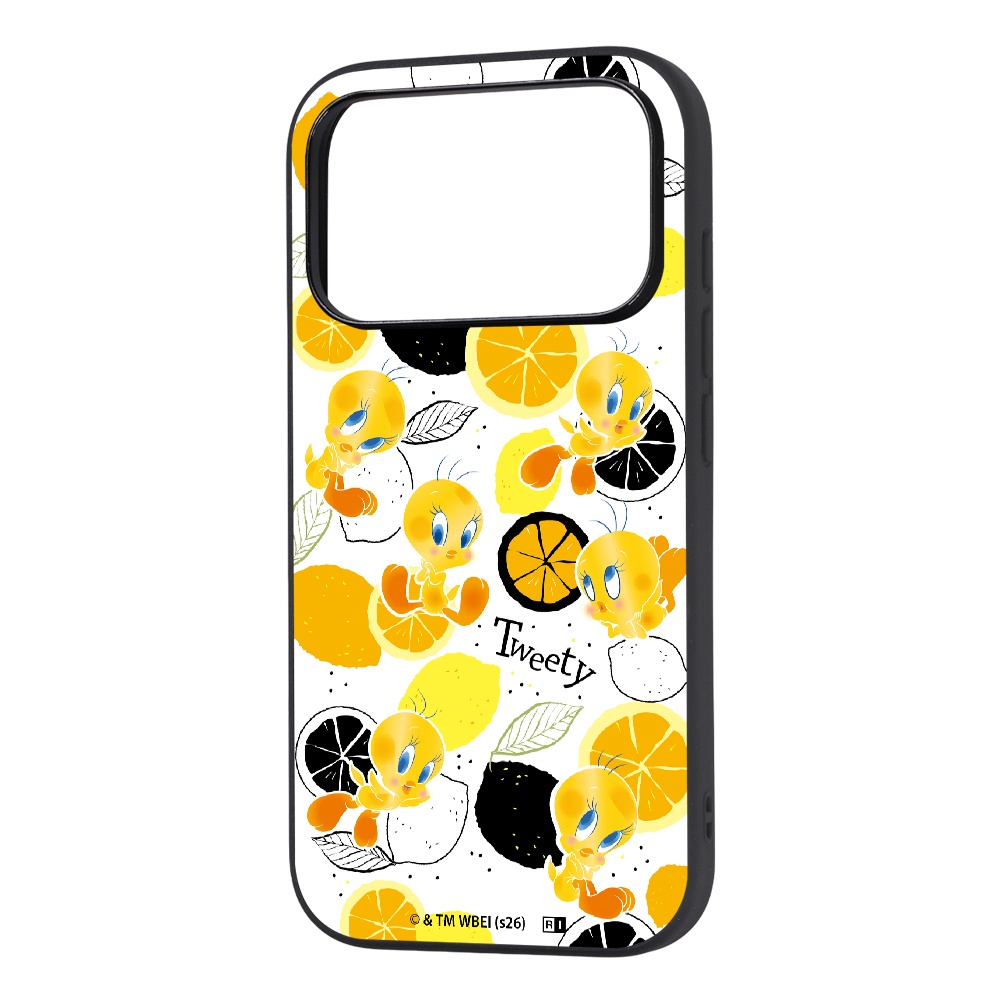 iPhone 18 Pro / 17 Pro / ルーニー・テューンズ / maru 衝撃吸収 バンパー ハイブリッドケース / トゥイーティー_総柄