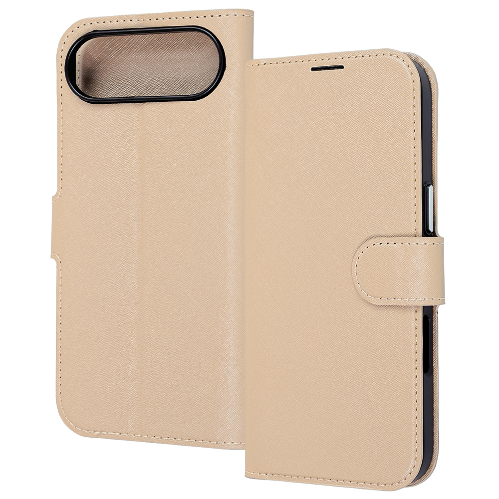 iPhone Air / 手帳型レザーケース シンプル マグネット / ベージュ