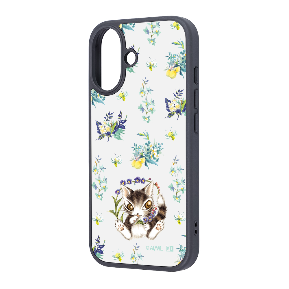 iPhone 17 / 猫のダヤン / maru 衝撃吸収 バンパー ハイブリッドケース / ダヤン_朝露の森