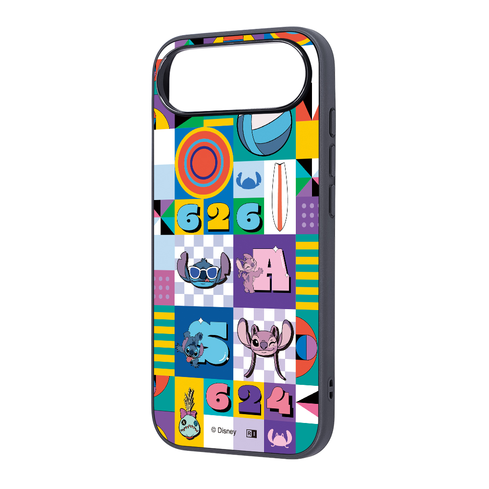iPhone Air / ディズニー / maru 衝撃吸収 バンパー ハイブリッドケース / スティッチとエンジェル_総柄