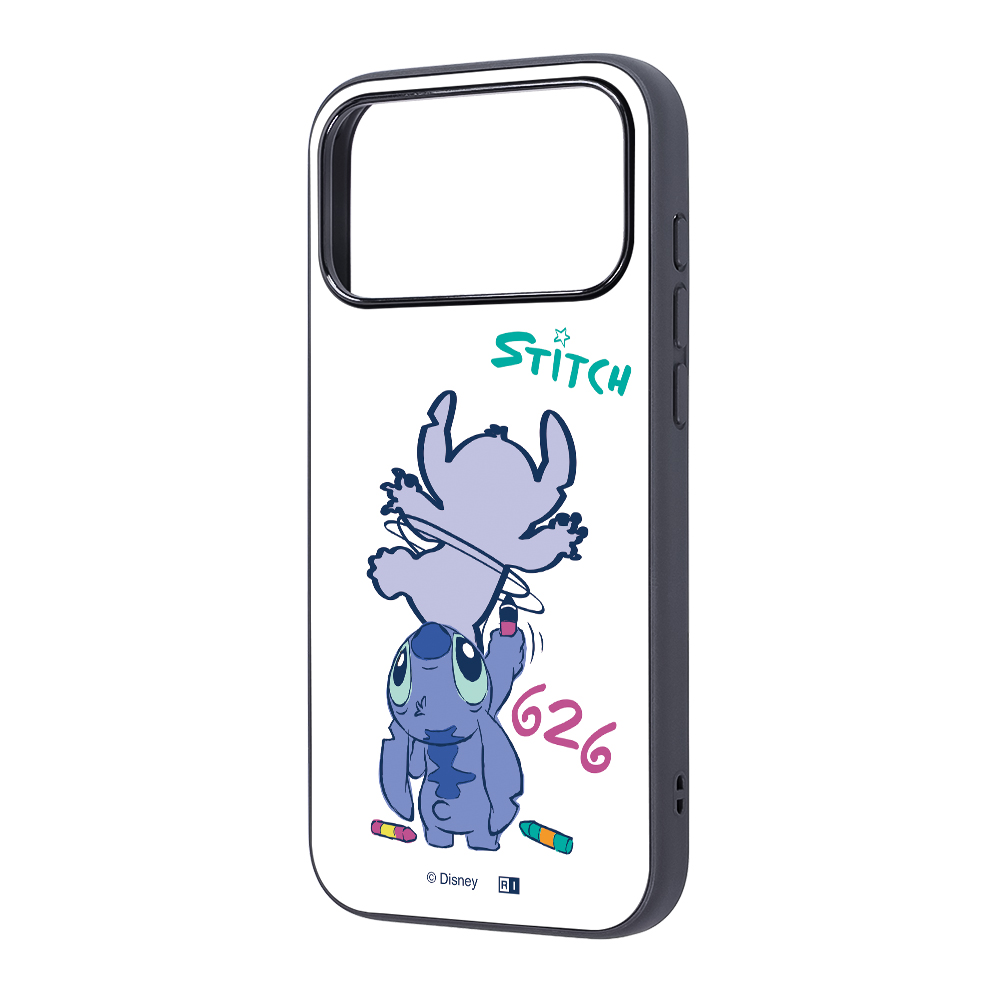 iPhone 17 Pro Max / ディズニー / maru 衝撃吸収 バンパー ハイブリッドケース / スティッチ_お絵描き