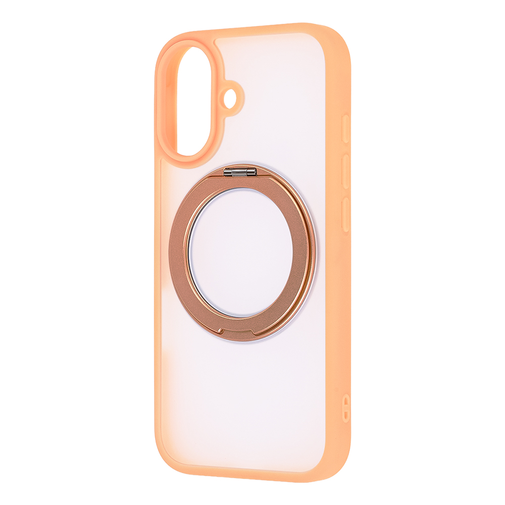 iPhone 17 / ハイブリッドケース シルキーマット マグネット充電対応 リング付き / オレンジ