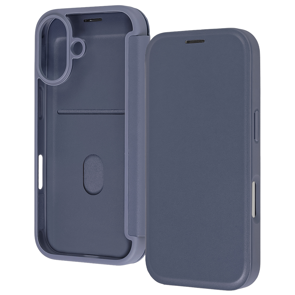 iPhone 17 / クリアフリップケース マグネット / ネイビー