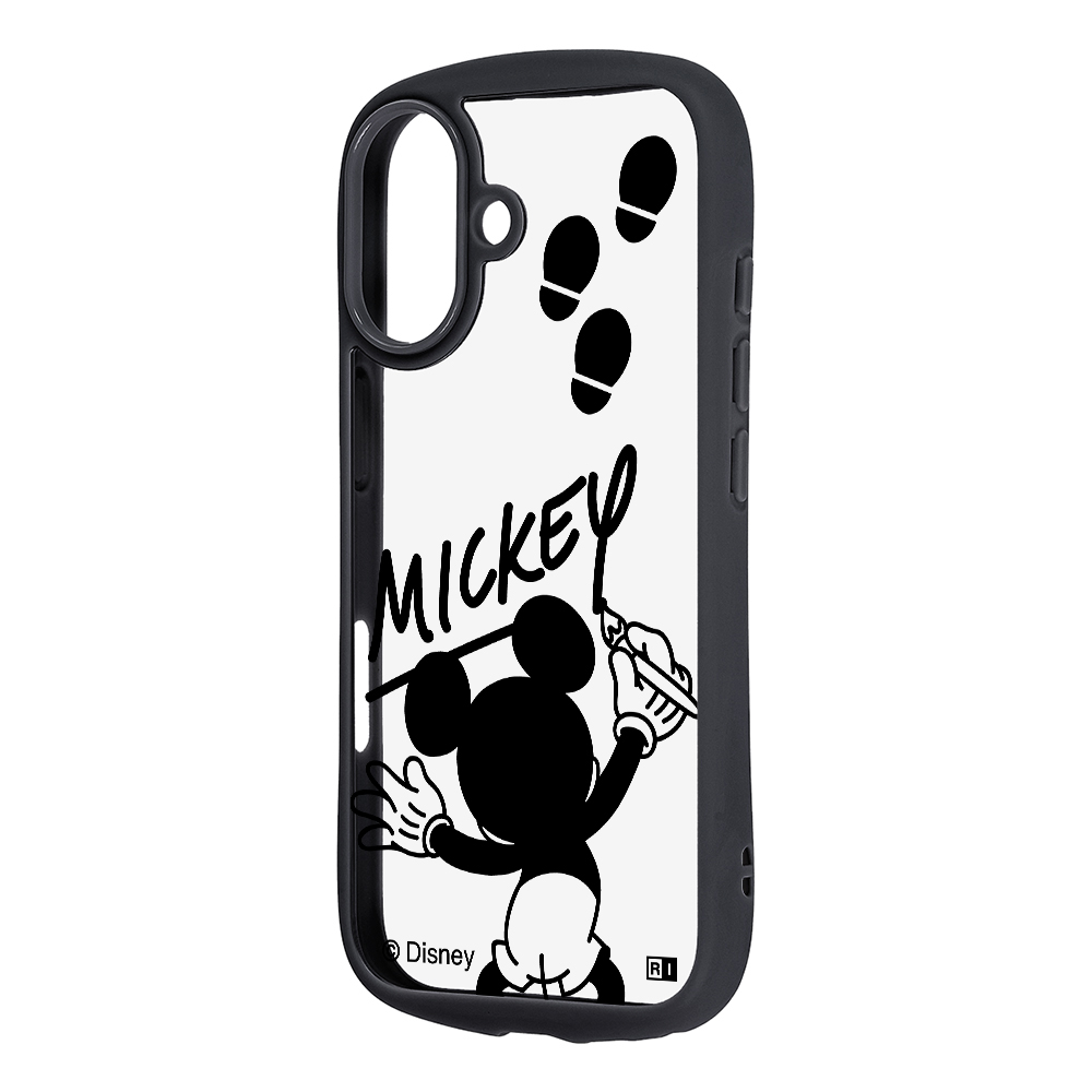 iPhone 17 / ディズニー / Puffull 衝撃吸収 バンパー ハイブリッドケース / ミッキーマウスサイン