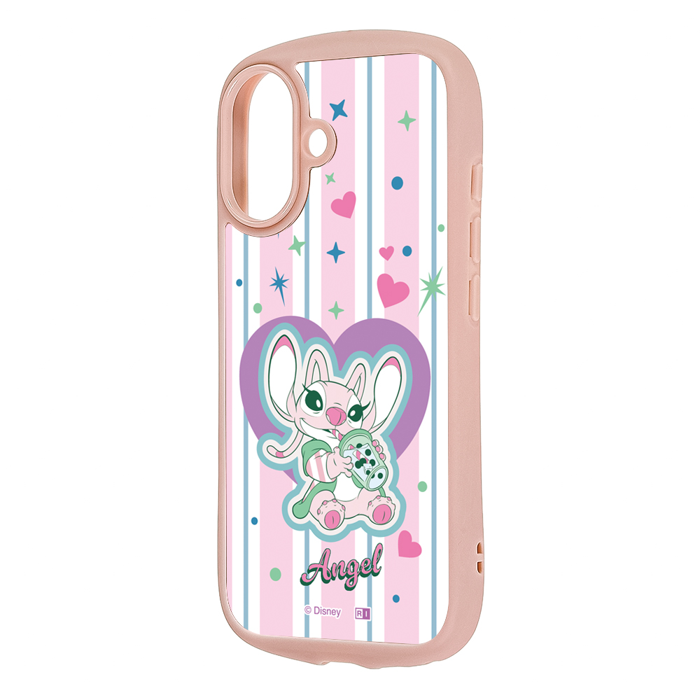 iPhone 17 / ディズニー / Puffull 衝撃吸収 バンパー ハイブリッドケース / エンジェル_ハートストライプ