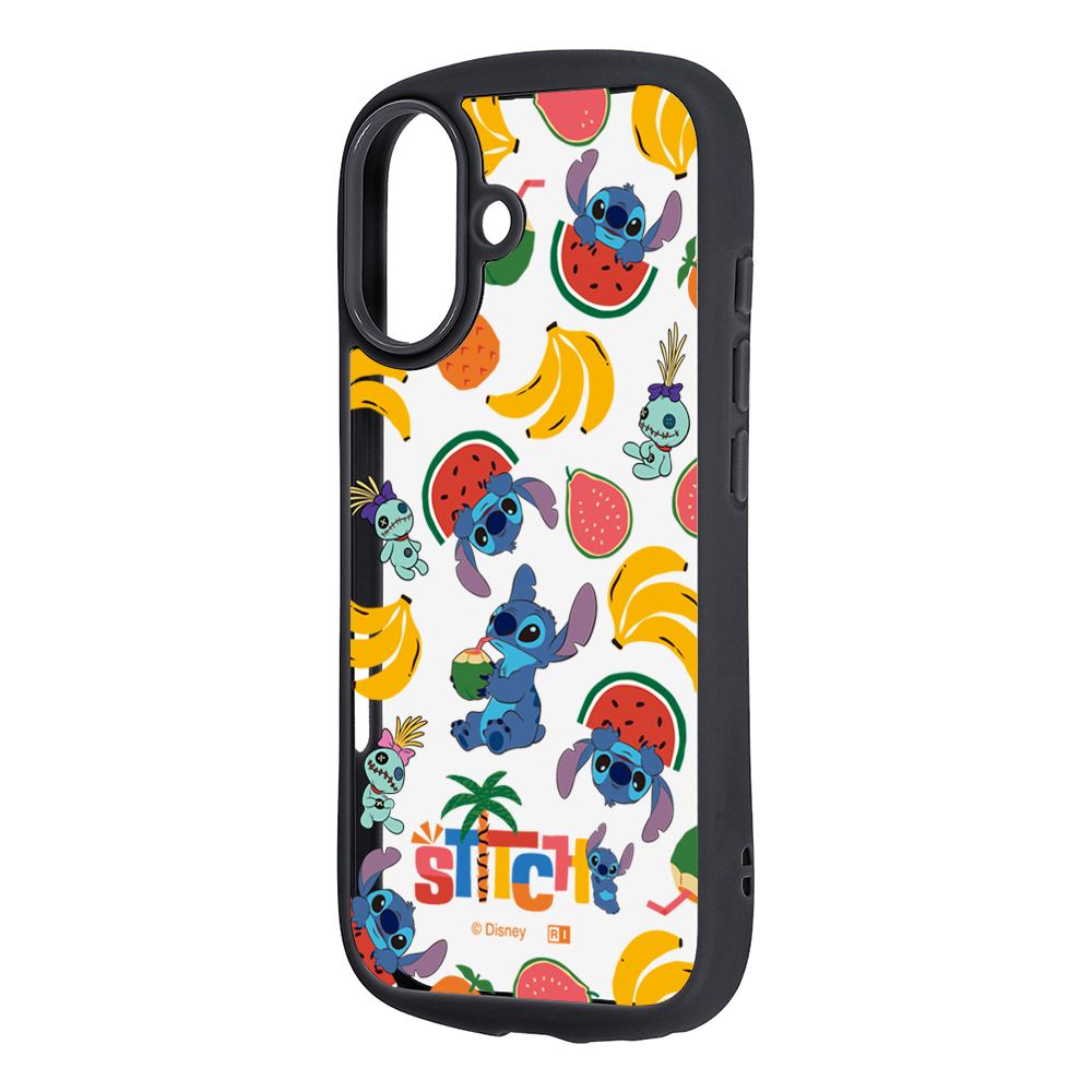 iPhone 17 / ディズニー / Puffull 衝撃吸収 バンパー ハイブリッドケース / スティッチ_トロピカル総柄