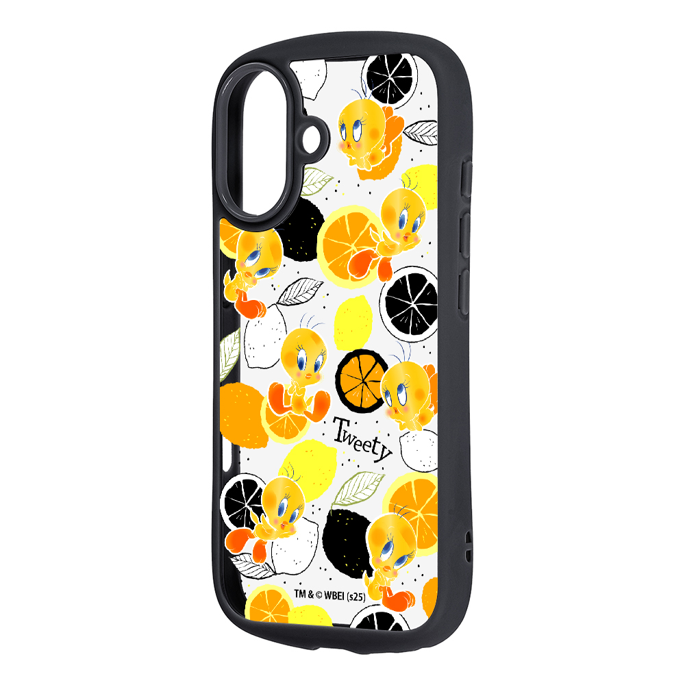 iPhone 17 / ルーニー・テューンズ / Puffull 衝撃吸収 バンパー ハイブリッドケース / トゥイーティー/総柄2
