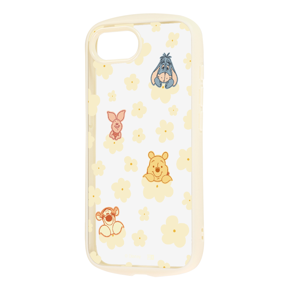 iPhone 16e / ディズニー / Puffull 衝撃吸収 バンパー ハイブリッドケース / プーさんと仲間達_花柄2
