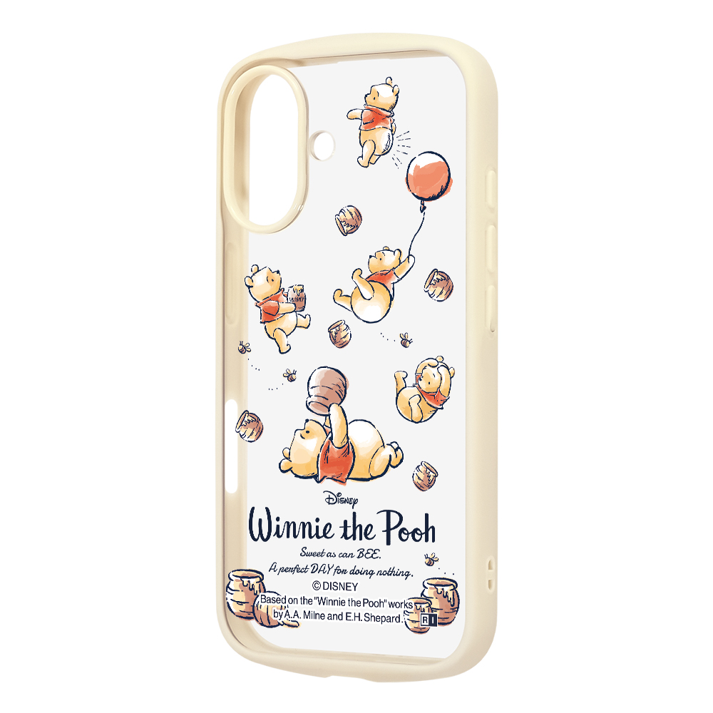 iPhone 16 / ディズニー / Puffull 衝撃吸収 バンパー ハイブリッドケース / プーさんとはちみつ4
