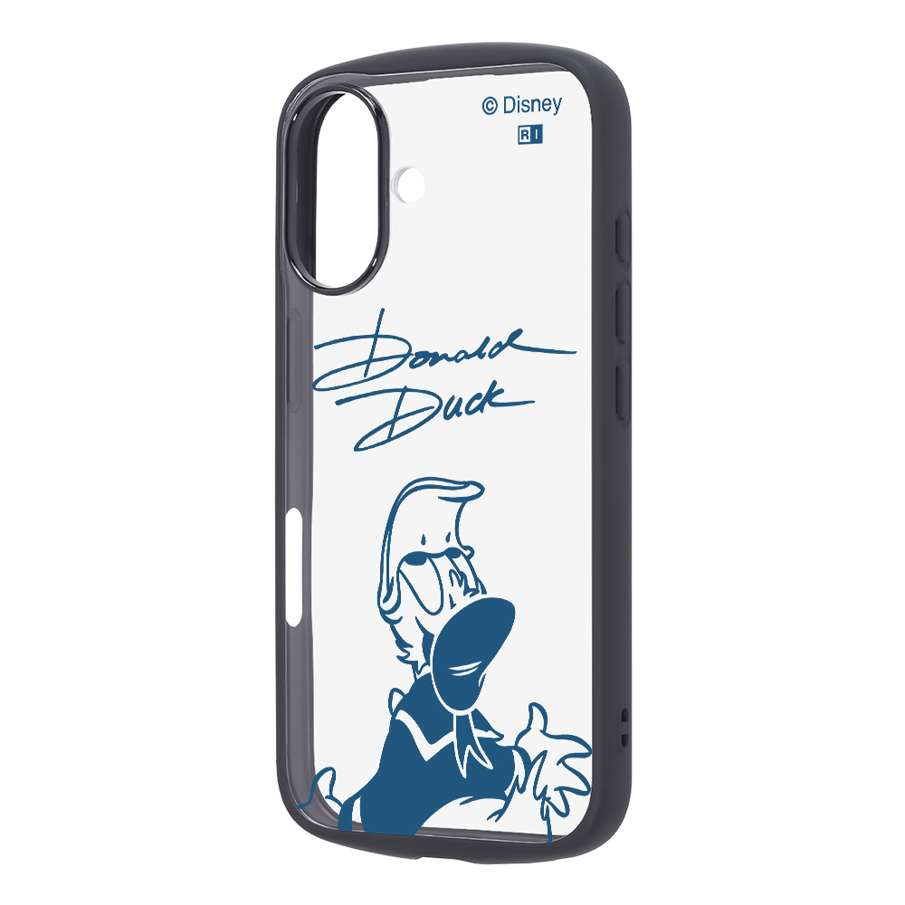 iPhone 16 / ディズニー / Puffull 衝撃吸収 バンパー ハイブリッドケース / ドナルドダックサイン