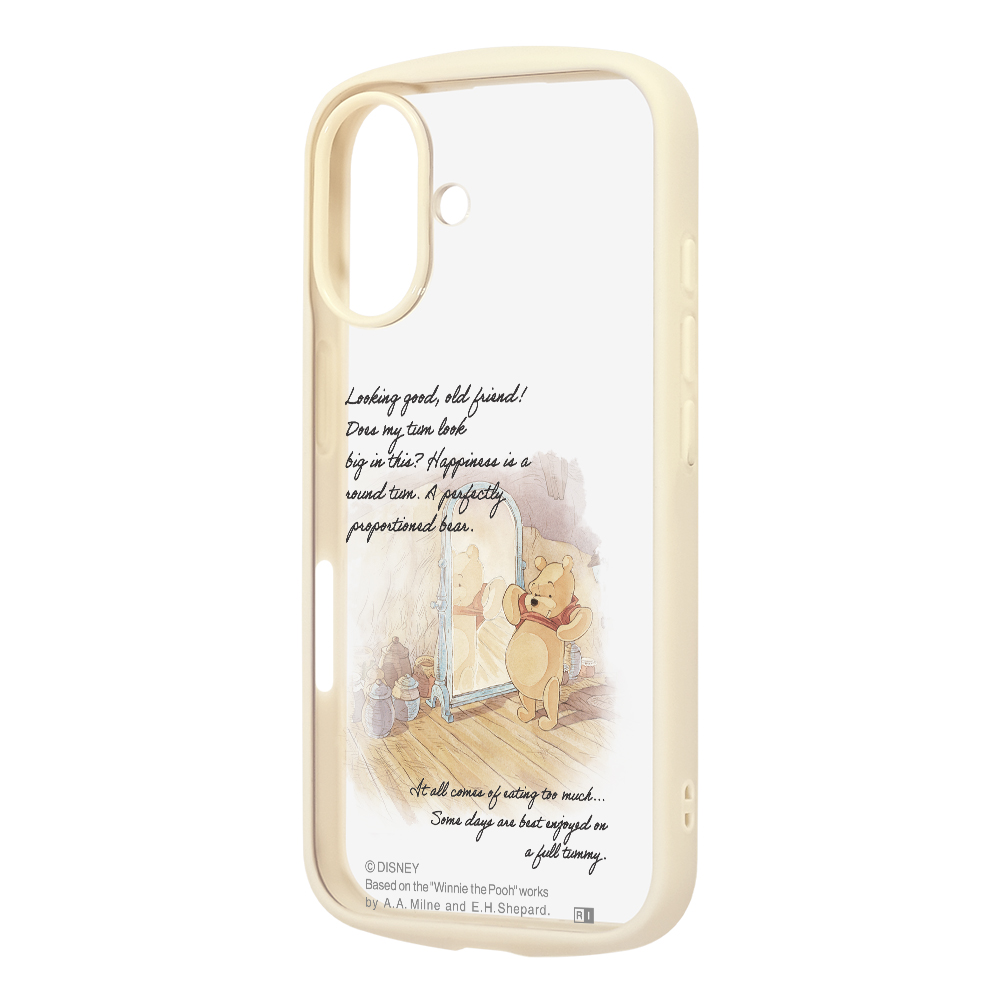 iPhone 16 / ディズニー / Puffull 衝撃吸収 バンパー ハイブリッドケース / プー_丸いおなか