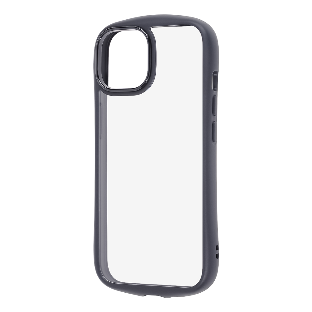 iPhone 15/14/13 / ハイブリッドタフケース Puffull +レンズガードリング / ブラック