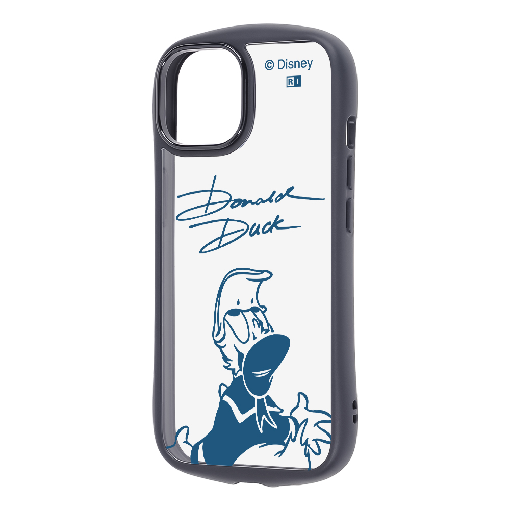 iPhone 15/14/13 / ディズニー / Puffull 衝撃吸収 バンパー ハイブリッドケース / ドナルドダックサイン
