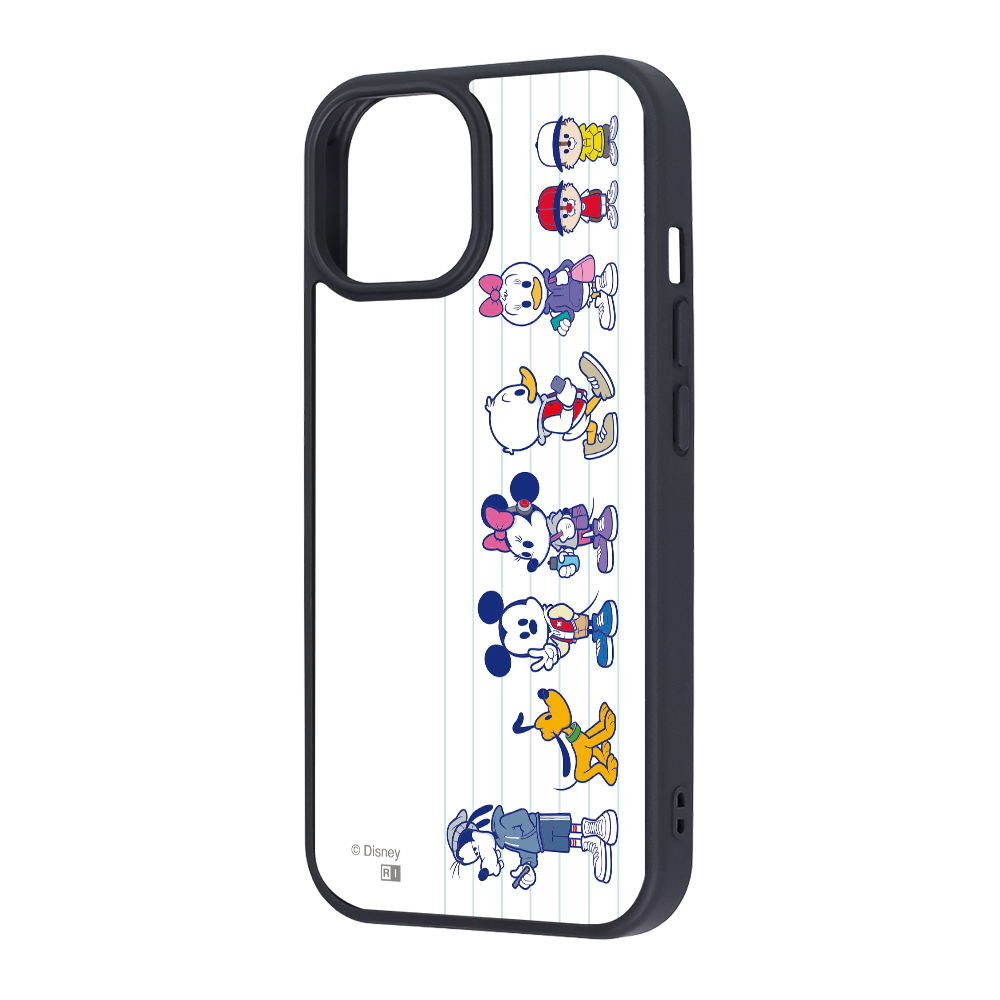 iPhone 15/14/13 / ディズニー / maru 衝撃吸収 バンパー ハイブリッドケース / ミッキー＆フレンズ_背比べ