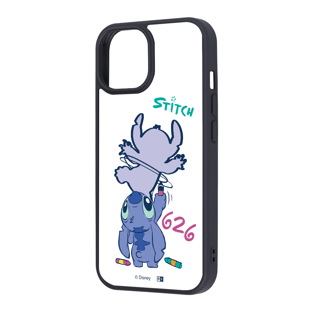 iPhone 15/14/13 / ディズニー / maru 衝撃吸収 バンパー ハイブリッドケース / スティッチ_お絵描き