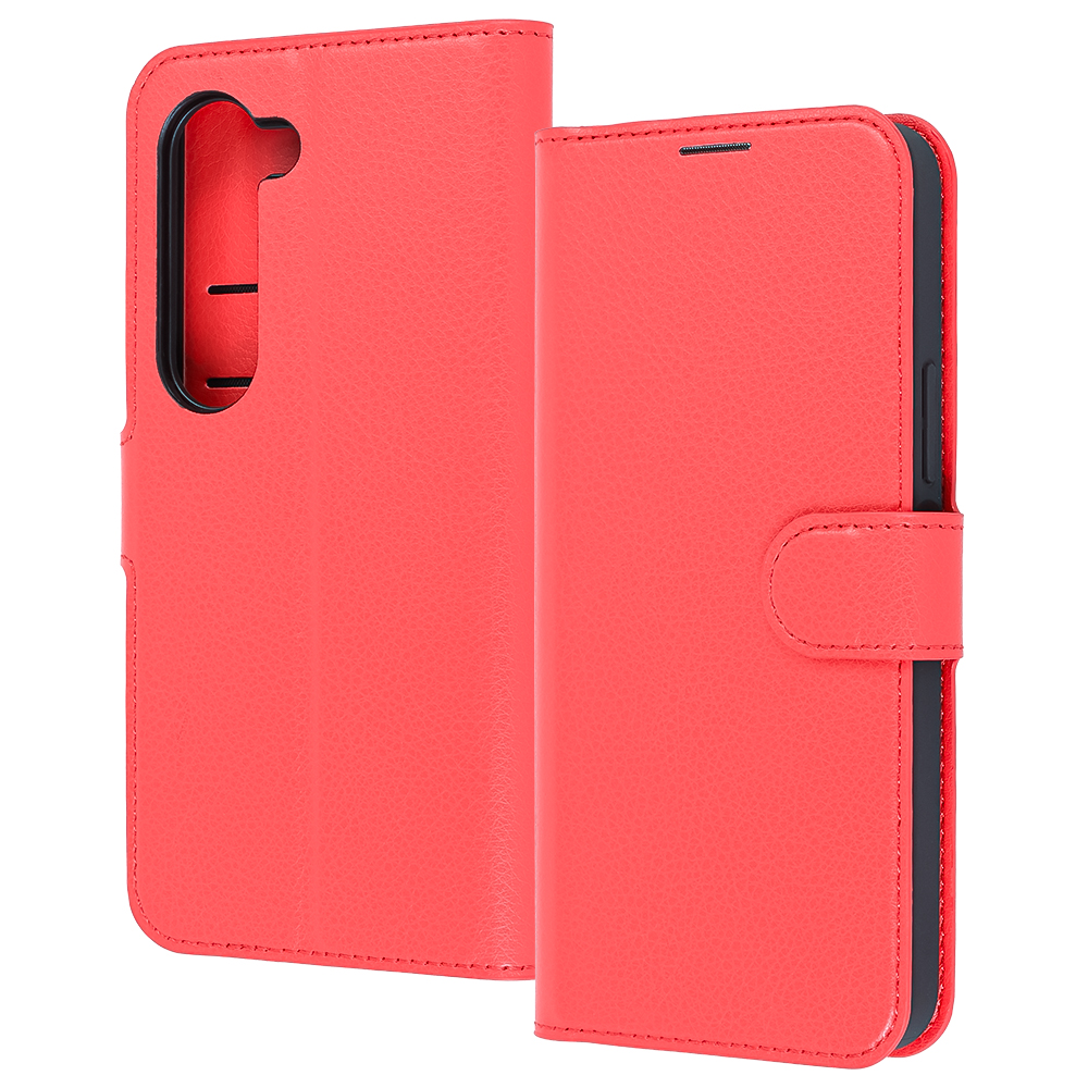 arrows Alpha / Like standard 耐衝撃 マグネットベルト シンプル 手帳型レザーケース / レッド