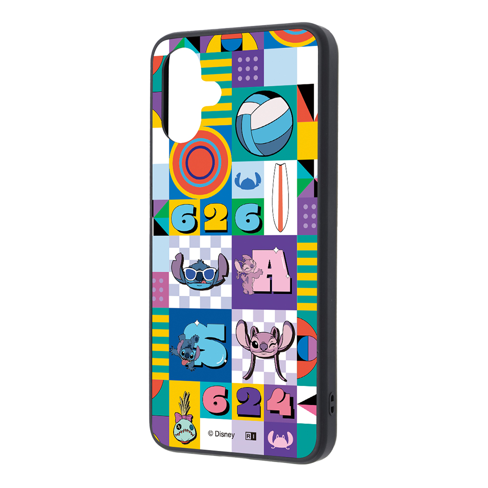 Galaxy A25 5G / ディズニー / maru 衝撃吸収 バンパー ハイブリッドケース / スティッチとエンジェル_総柄