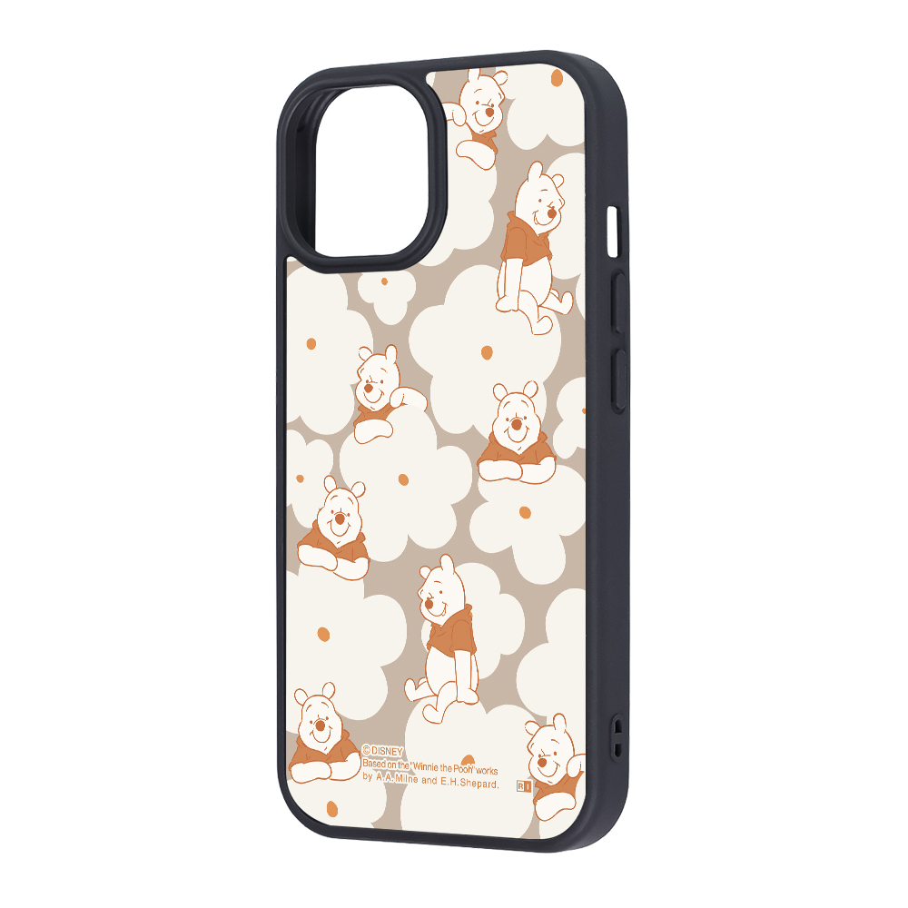 iPhone 15/14/13 / ディズニー / maru 衝撃吸収 バンパー ハイブリッドケース / プーさん_花柄