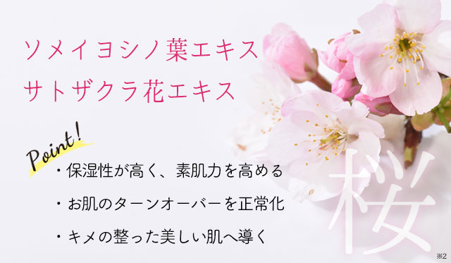 “日本を代表する花《桜※2》を配合”