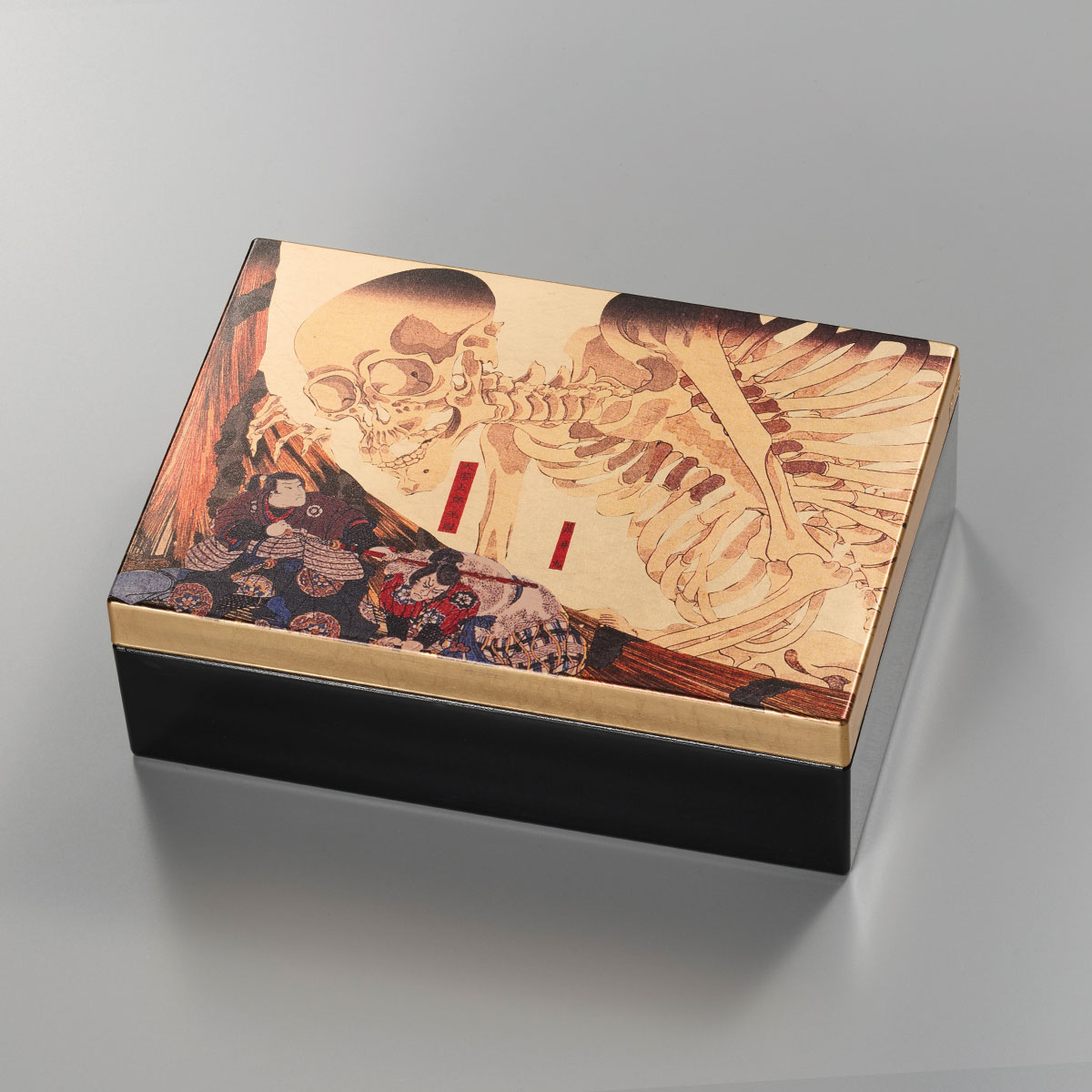 箔名画　アクセサリーボックス　ドクロ