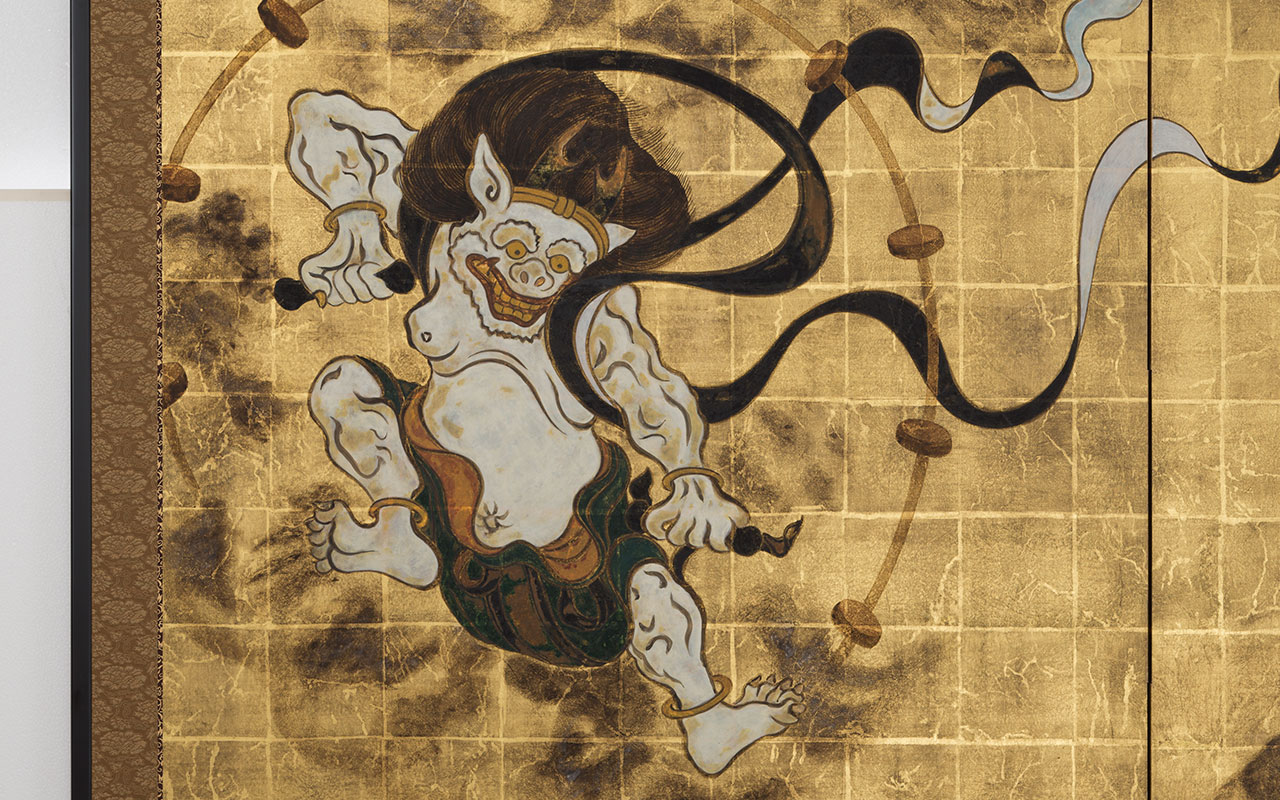 風神雷神屏風 風神雷神図屏風｜作品紹介｜キヤノン 綴プロジェクト｜キヤノン