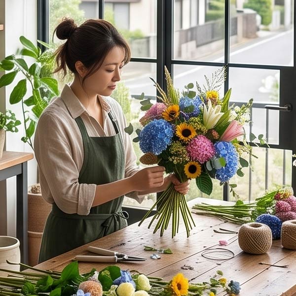 プロが季節に合わせて最適な花をセレクト