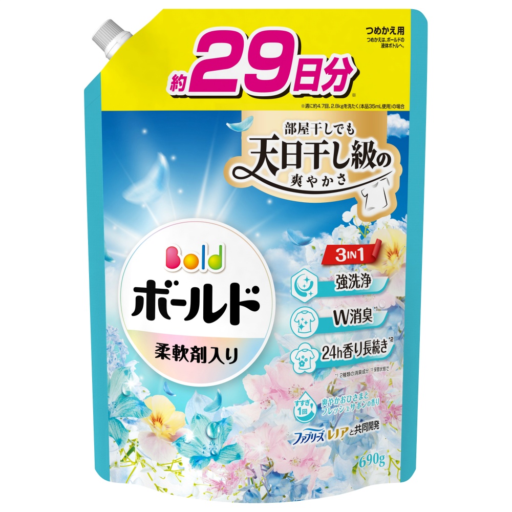 ボールドジェル爽やかフレッシュフラワーサボンの香りつめかえ用超特大サイズ