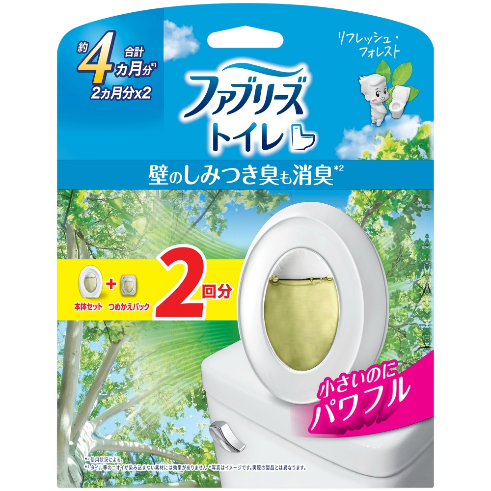 ファブリーズトイレ用消臭剤リフレッシュ・フォレスト本体＋つめかえ１個パック