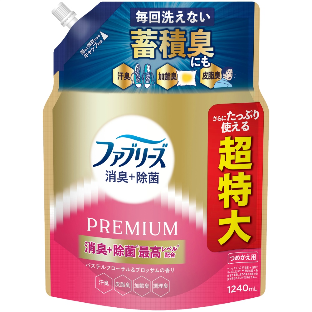 ファブリーズ消臭＋除菌プレミアムパステルフローラル＆ブロッサムの香りつめかえ用４回分