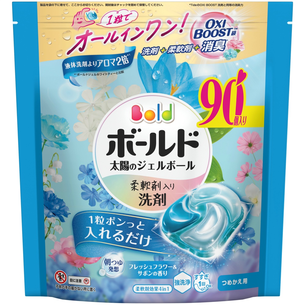 ボールドジェルボール４Ｄフレッシュフラワー＆サボンの香りつめかえテラジャンボサイズ