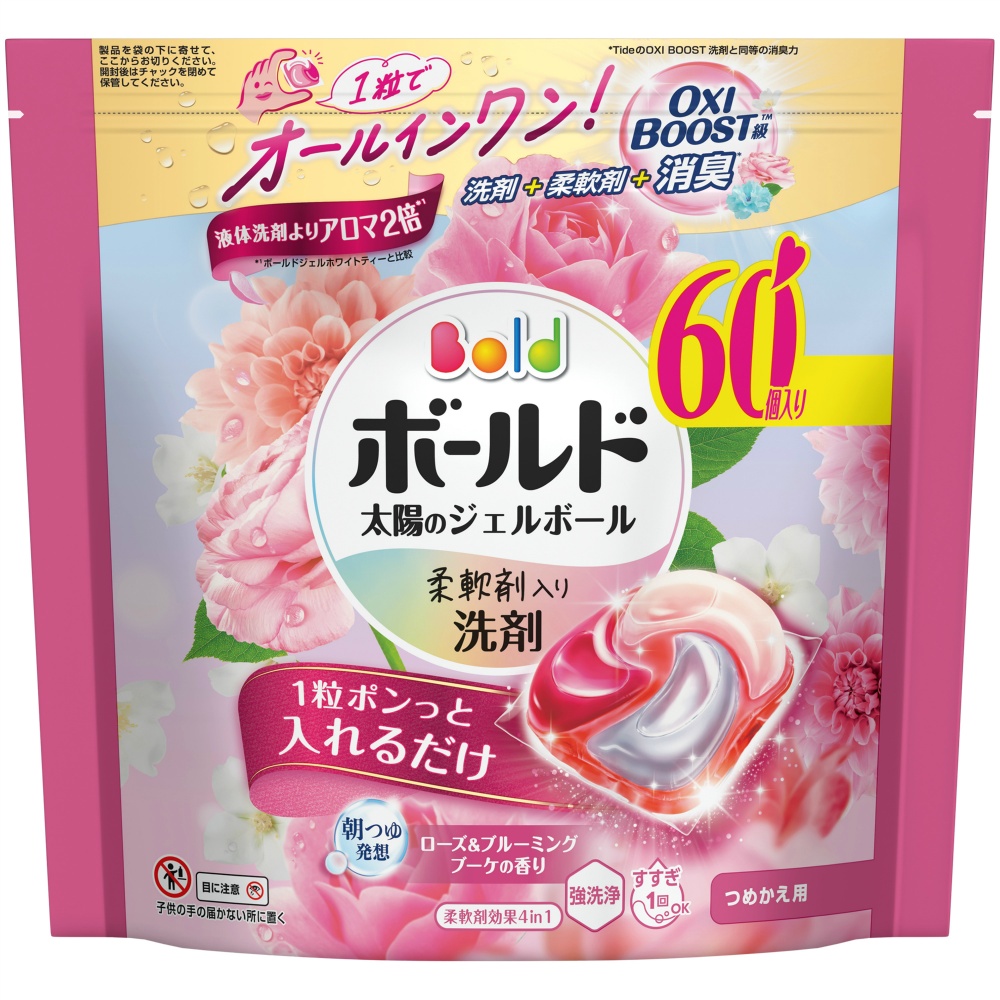 ボールドジェルボール４Ｄローズ＆ブルーミングブーケの香りつめかえメガジャンボサイズ