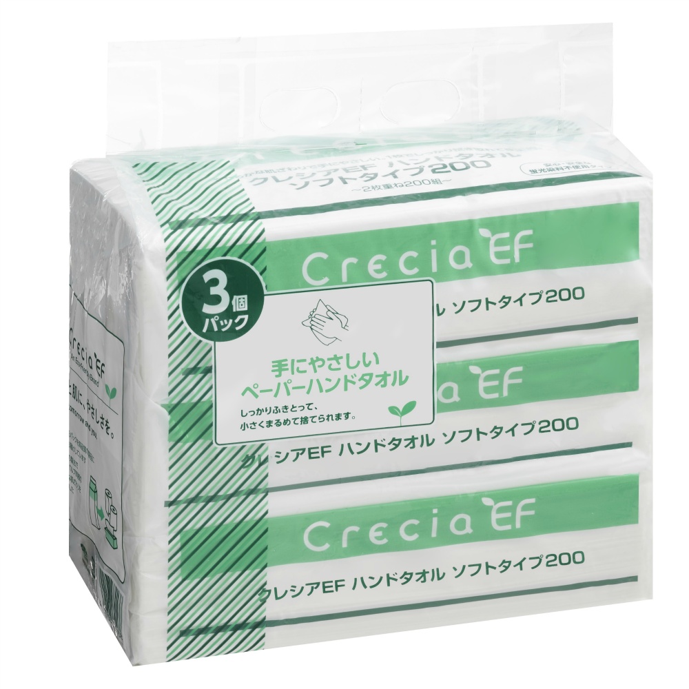 【業務用】クレシアＥＦハンドタオルソフト２００　３コパック