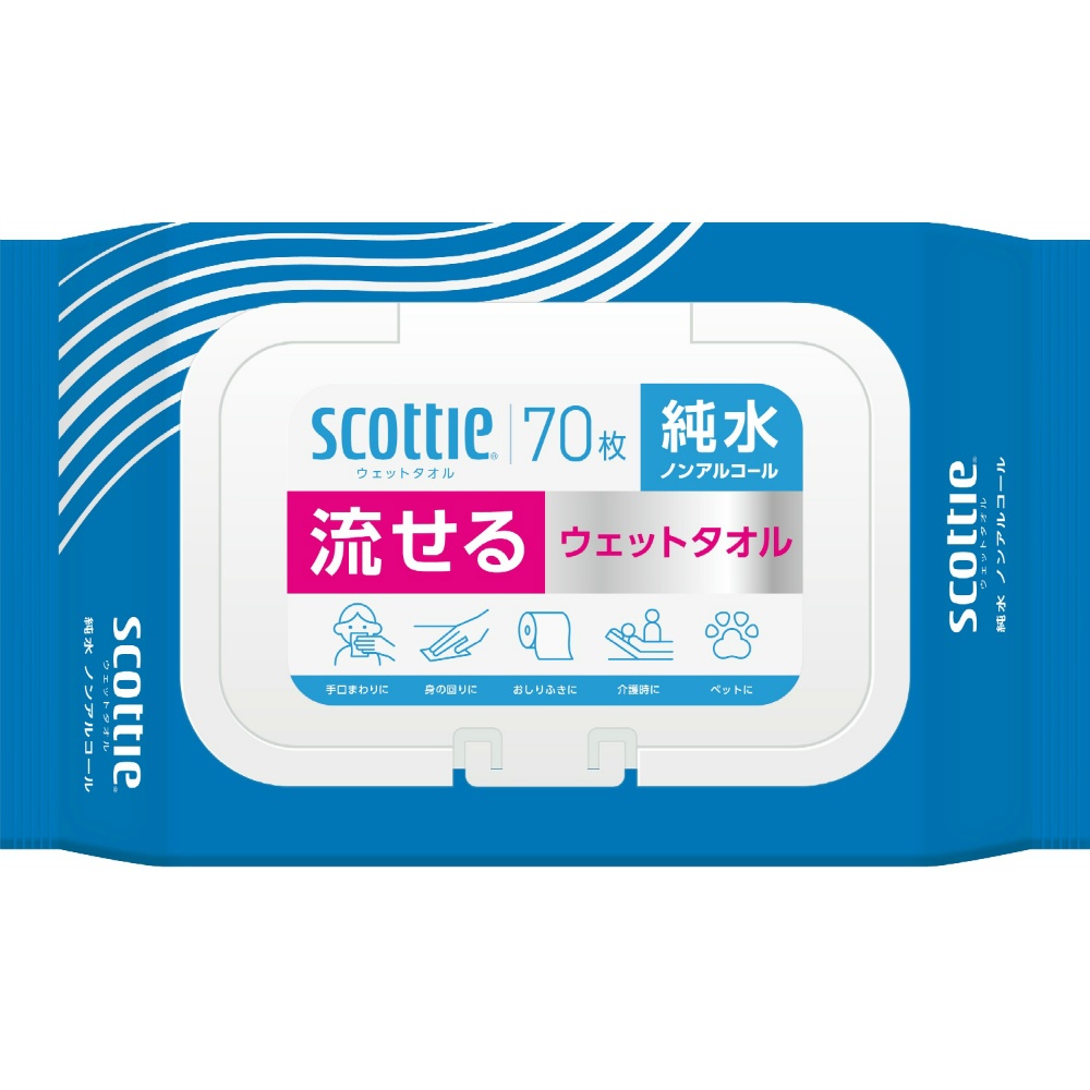 スコッティ　流せるウェットタオル　純水　ノンアルコール