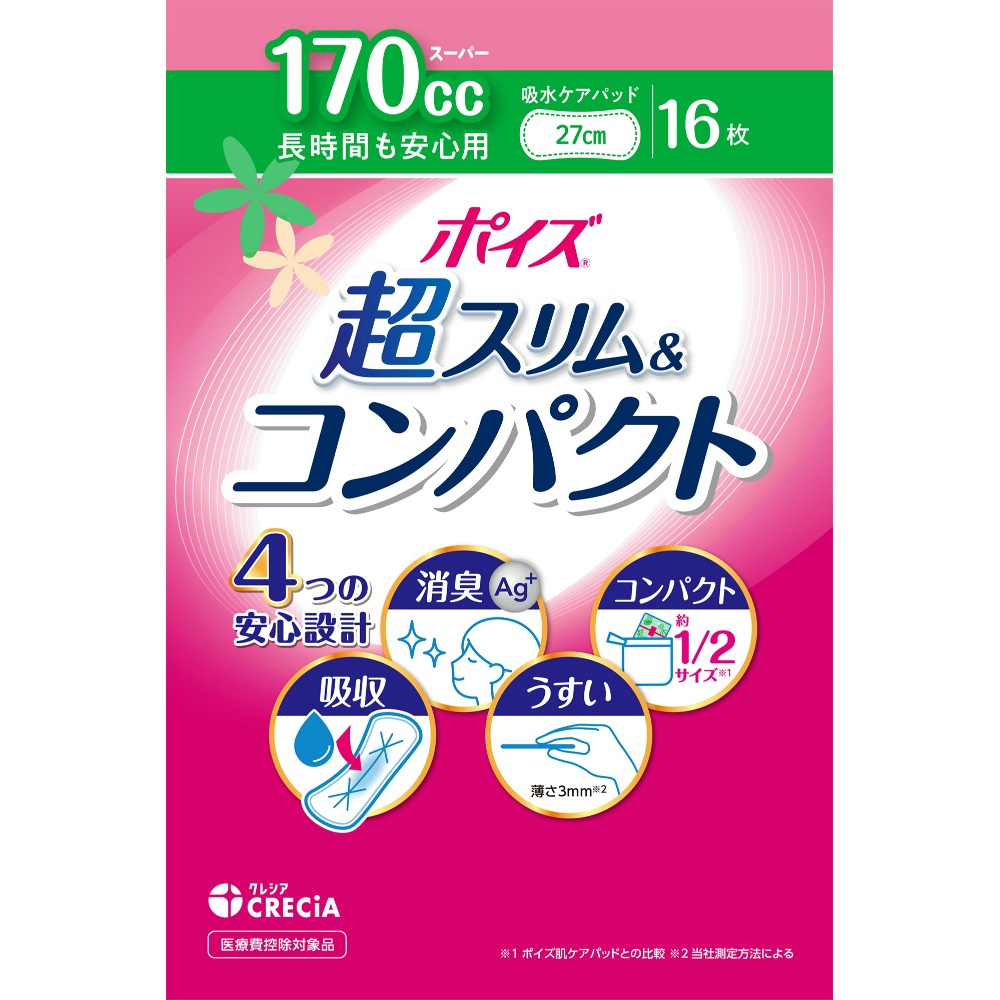 ポイズ肌ケアパッド超スリム＆コンパクト長時間も安心用
