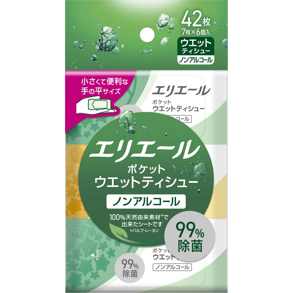 エリエールポケットウエットノンアルコール７枚×６Ｐ