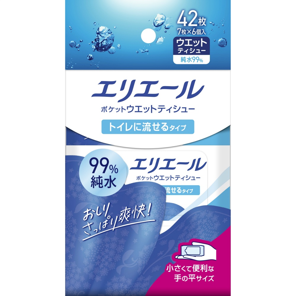 エリエールポケットウエットトイレに流せる７枚×６Ｐ