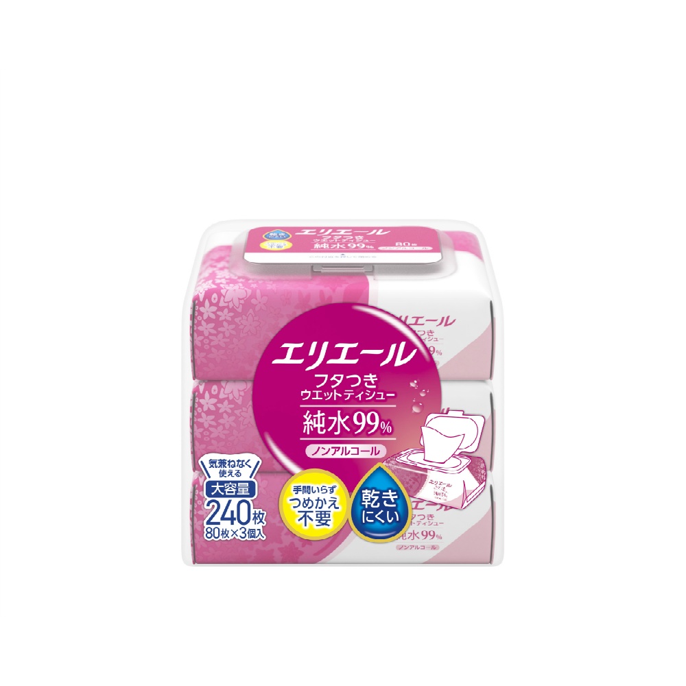 エリエールフタつきウエットティシュー　純水９９％