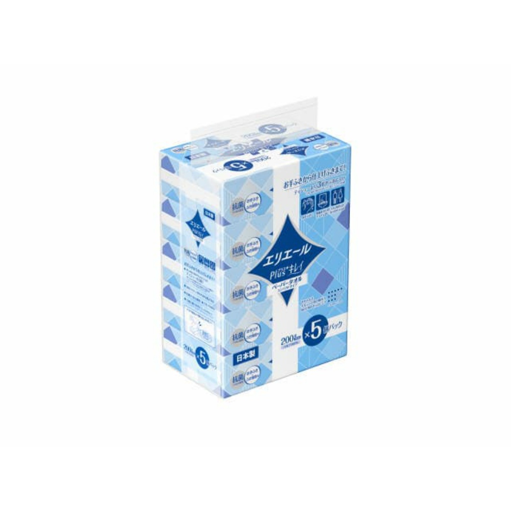 エリエールＰｌｕｓ＋キレイペーパータオルコンパクトタイプ２００Ｗ５Ｐ