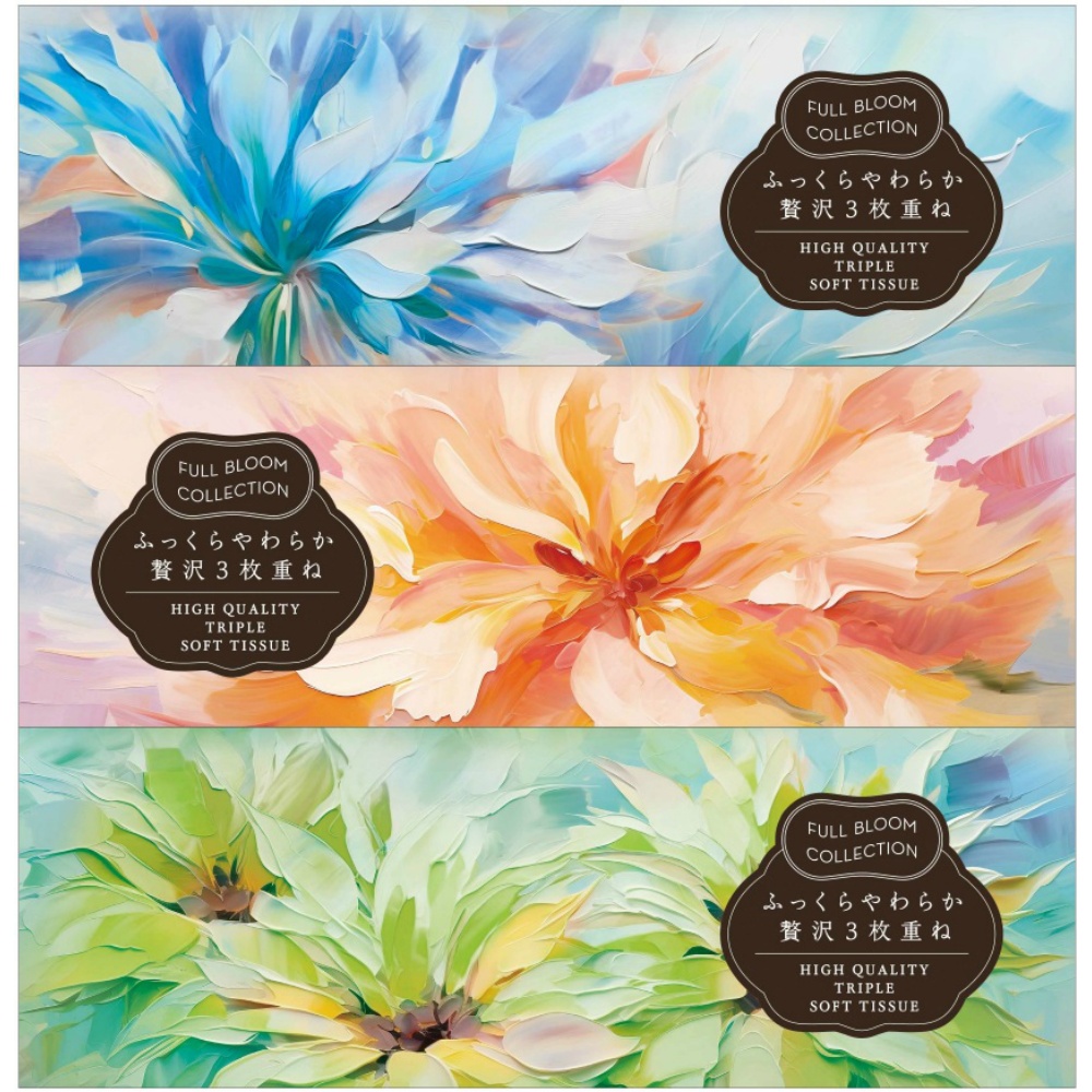 ＦＵＬＬ　ＢＬＯＯＭ　ＣＯＬＬＥＣＴＩＯＮぜい沢３枚重ねティシュ
