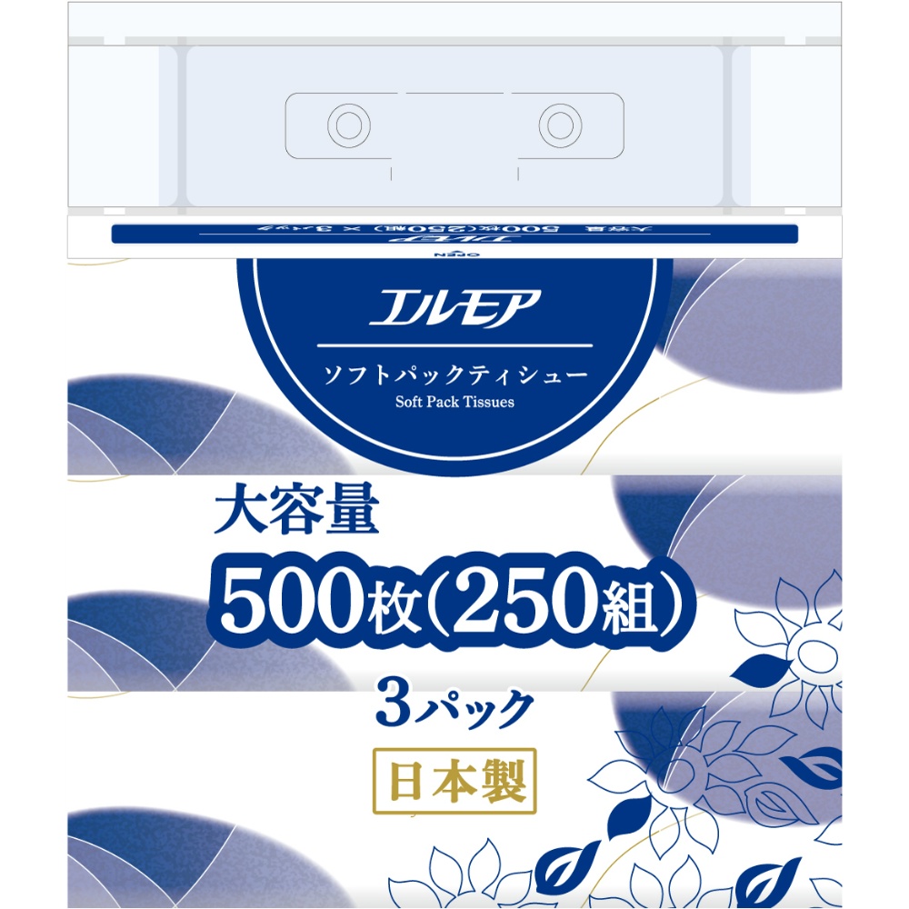 エルモア　ソフトパックティシュー　大容量　（３個ポリ）